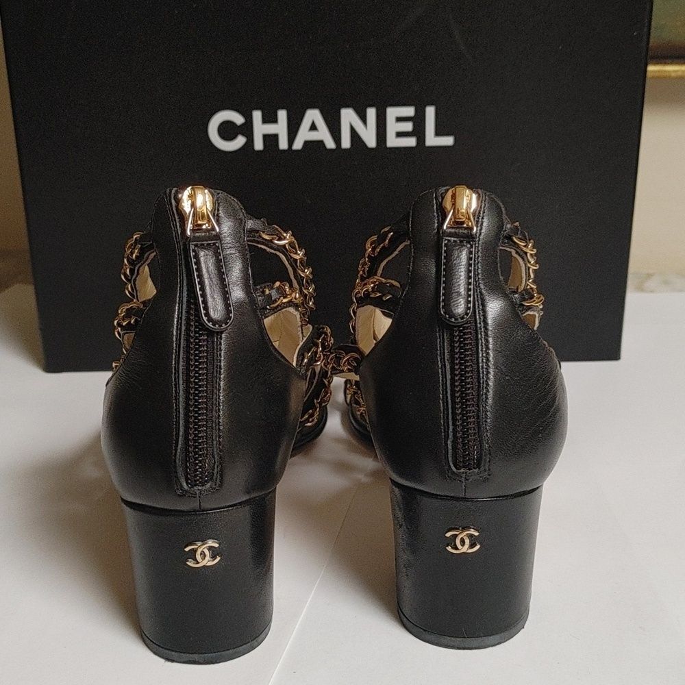 CHANEL Other Open Shoes Lambskin Black Size 40 - Picture 14 of 16